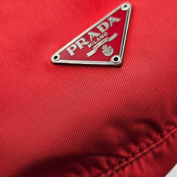 Prada Red Nylon Mini Drawstring Bucket - Picture 15 of 17